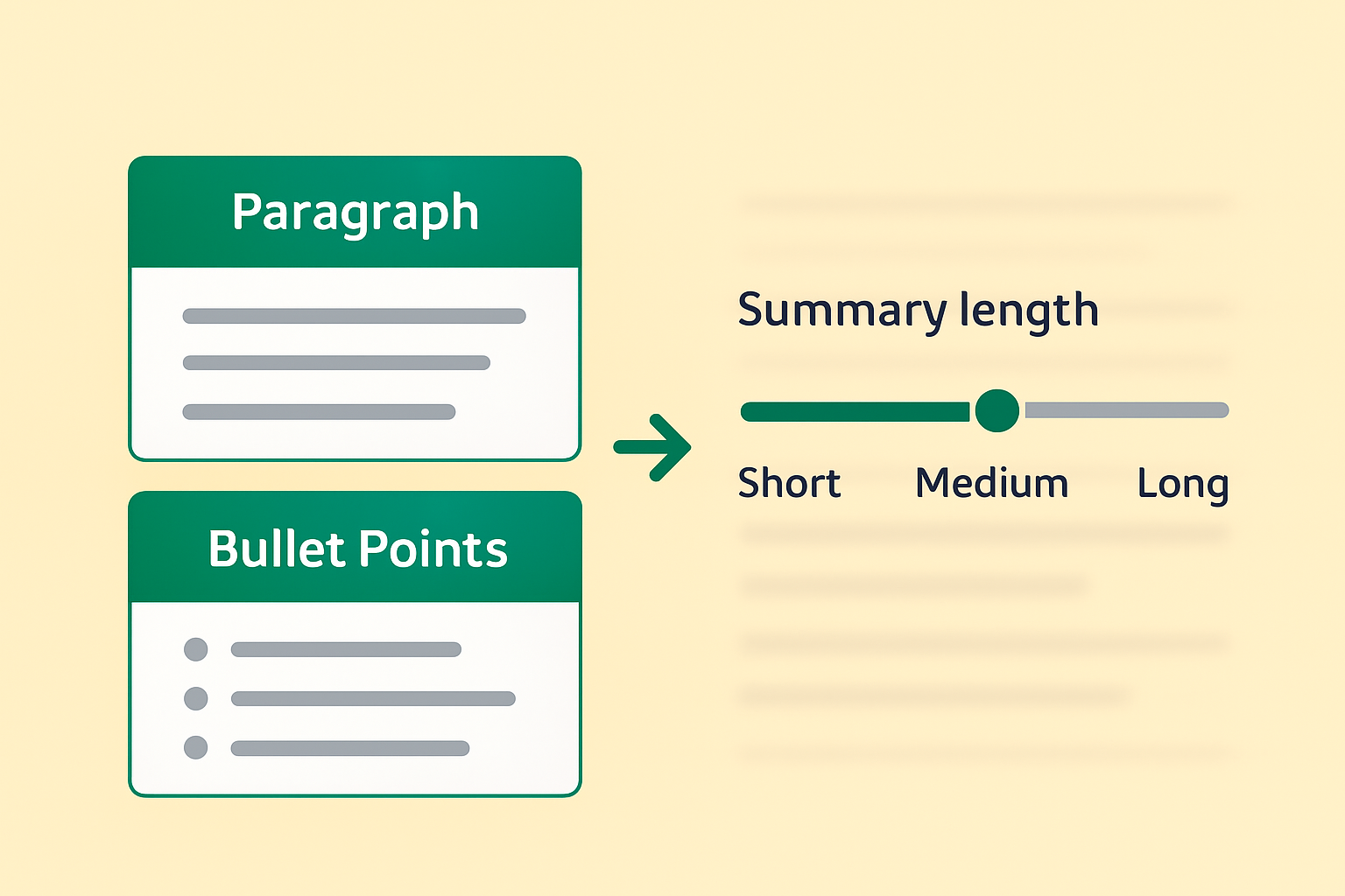 Text Summarization Modes and Options